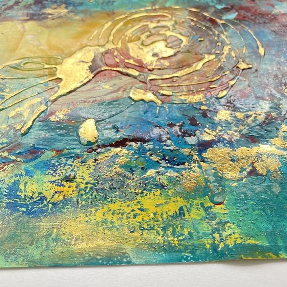 Pop & Flow - Original Art Signed Artwork Mixed Media Abstract Painting 11”x14” - Picture 5 of 7